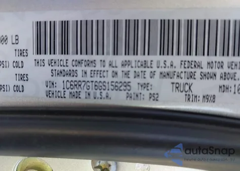 2016 Ram 1500 Big Horn z USA, uszkodzony, nr VIN 1C6RR7GT6GS156295